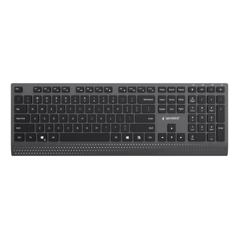 Gembird KB-MCH-06 Teclado multimedia slim con cable con adaptador Type-C, distribución US, negro