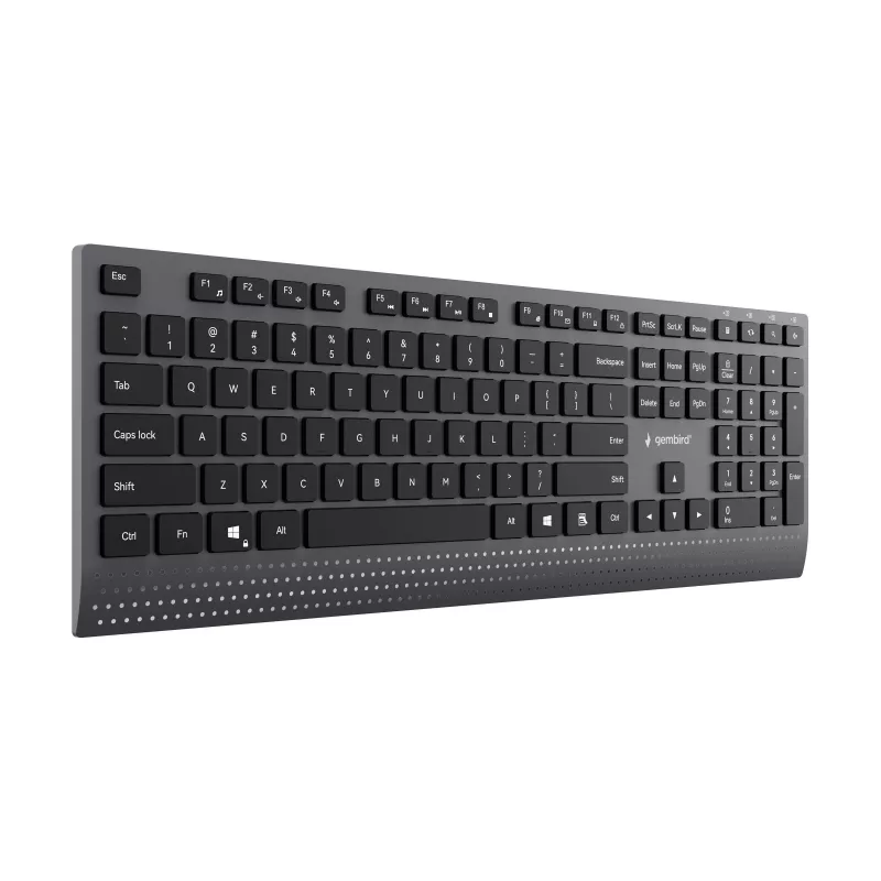 Gembird KB-MCH-06 Teclado multimedia slim con cable con adaptador Type-C, distribución US, negro