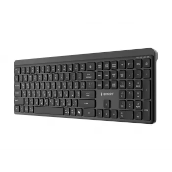 Teclado inalámbrico fino de doble modo Gembird KB-WPS-03-CYRL (2.4G + BT), distribución rusa/cirílica, negro