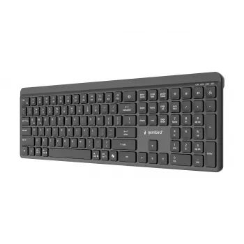 Gembird KB-WPS-03 Dual-Mode Pro-Business Slim Teclado inalámbrico, 2.4G + Bluetooth, distribución US, Negro