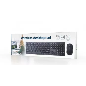 GEMBIRD KBS-WCH-04-RU Conjunto inalámbrico de teclado y ratón, distribución rusa, negro