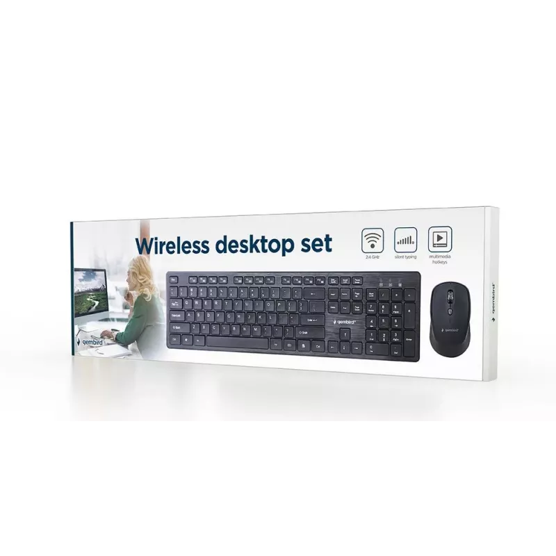 GEMBIRD KBS-WCH-04-RU Conjunto inalámbrico de teclado y ratón, distribución rusa, negro