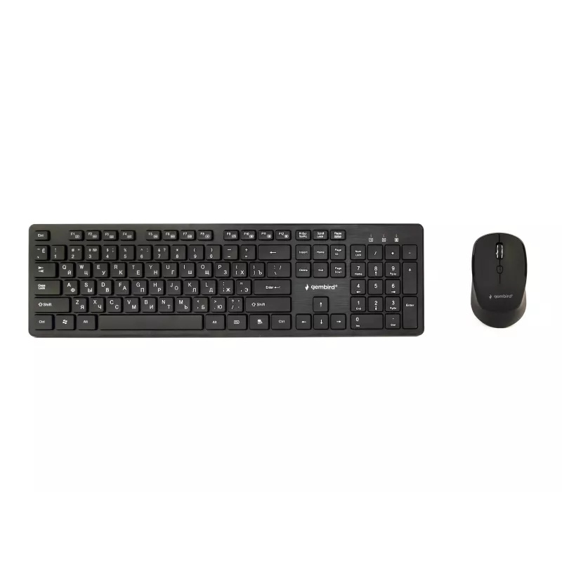 GEMBIRD KBS-WCH-04-RU Conjunto inalámbrico de teclado y ratón, distribución rusa, negro