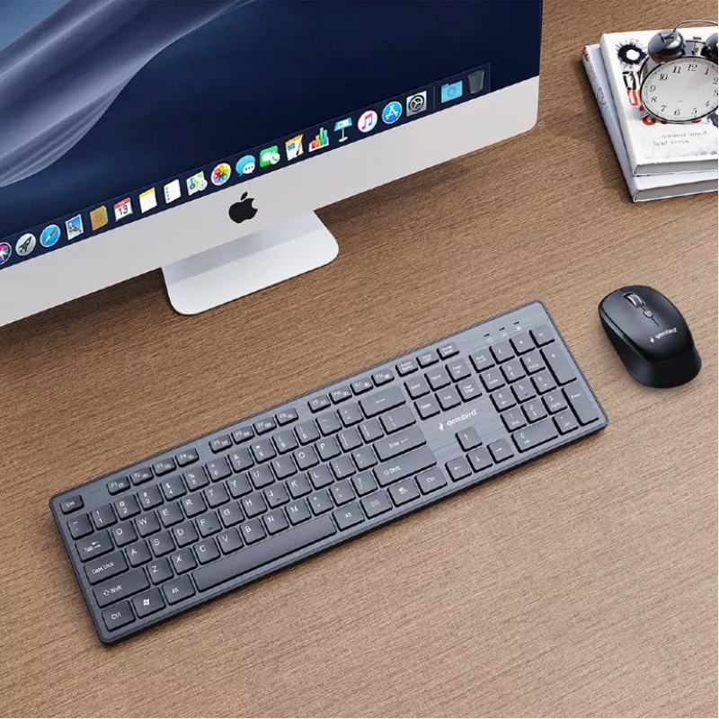 GEMBIRD KBS-WCH-04-RU Conjunto inalámbrico de teclado y ratón, distribución rusa, negro