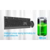 Gembird KBS-WPS-02-CYRL kit de teclado y ratón inalámbricos delgados de doble modo, 2,4 GHz + Bluetooth, distribución rusa cirílica, negro