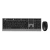 Gembird KBS-WPS-02-CYRL kit de teclado y ratón inalámbricos delgados de doble modo, 2,4 GHz + Bluetooth, distribución rusa cirílica, negro