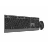 Gembird KBS-WPS-02-CYRL kit de teclado y ratón inalámbricos delgados de doble modo, 2,4 GHz + Bluetooth, distribución rusa cirílica, negro