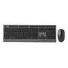 Gembird KBS-WPS-02 kit de teclado y ratón inalámbricos delgados de modo dual, 2,4 GHz + Bluetooth, distribución US, negro
