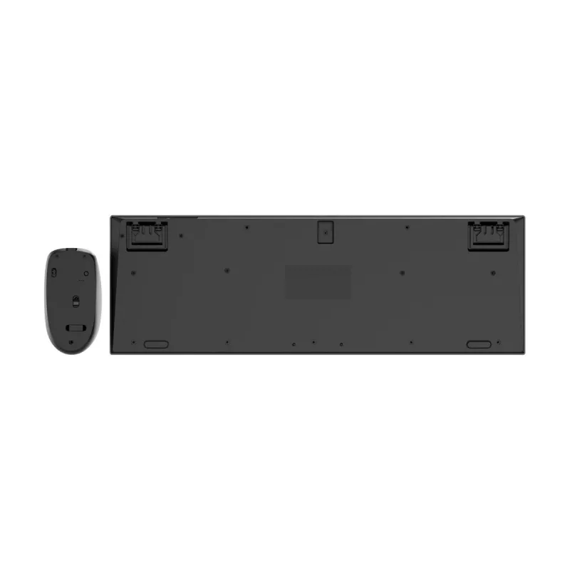 Gembird KBS-WPS-02 kit de teclado y ratón inalámbricos delgados de modo dual, 2,4 GHz + Bluetooth, distribución US, negro