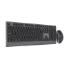 Gembird KBS-WPS-02 kit de teclado y ratón inalámbricos delgados de modo dual, 2,4 GHz + Bluetooth, distribución US, negro