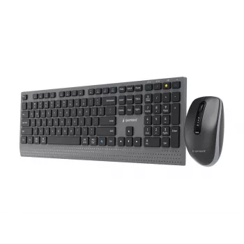 Gembird KBS-WPS-02 Conjunto de escritorio inalámbrico slim de doble modo, 2.4GHz + Bluetooth, distribución US (teclado y ratón)