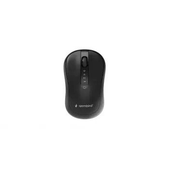Gembird MUSW2-4B-01 Ratón inalámbrico de doble modo (2,4 GHz + Bluetooth 5.0) con sensor óptico de 1600 DPI, 4 botones, ambidiestro, negro