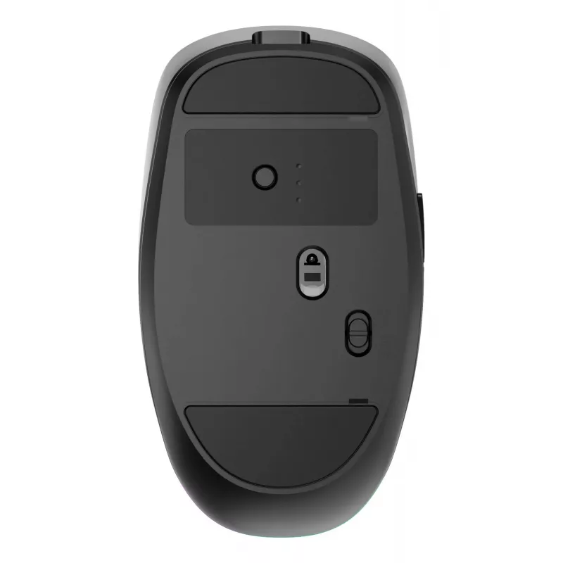 Gembird MUSW2-6B-01 Ratón inalámbrico de doble modo, 2,4 GHz + Bluetooth 5.0, 1600 DPI, 6 botones, Negro