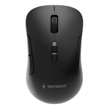 Gembird MUSW2-7B-01 Ratón inalámbrico de doble modo (2.4G + Bluetooth), 1600 DPI, 7 botones, negro