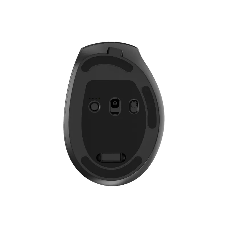 Gembird MUSW3-9B-01 ratón ergonómico inalámbrico triple modo (2,4 GHz + Bluetooth + USB-C), 2400 DPI, 9 botones, negro