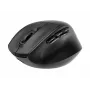 Gembird MUSW3-9B-01 ratón ergonómico inalámbrico triple modo (2,4 GHz + Bluetooth + USB-C), 2400 DPI, 9 botones, negro