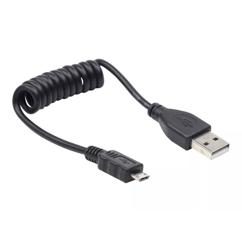 Gembird Cable USB 2.0 USB-A a Micro-USB-B 0,6m Negro en Espiral