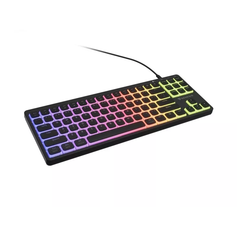 Teclado gaming mecánico GENESIS Thor 430 TKL con iluminación RGB distribución US negro