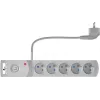 Regleta con protección contra sobretensiones GETFORT de 5 tomas con 2 puertos de carga USB, cable de 5 m, gris