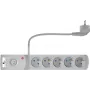 Regleta con protección contra sobretensiones GETFORT de 5 tomas con 2 puertos de carga USB, cable de 5 m, gris