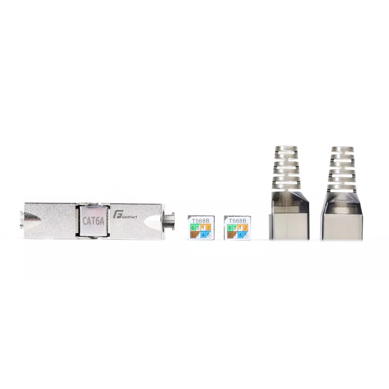 GETFORT 58460 módulo keystone RJ45 Cat.6A blindado sin herramientas