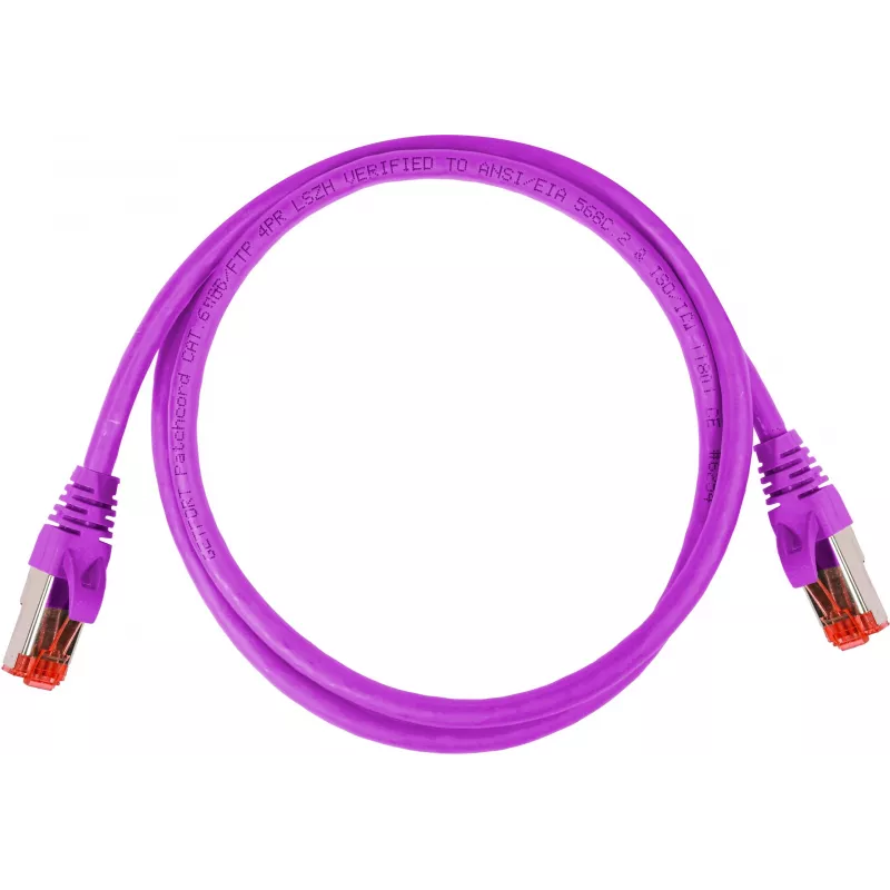 GETFORT Cable de red Cat.6A S/FTP LSOH 0,5 m morado