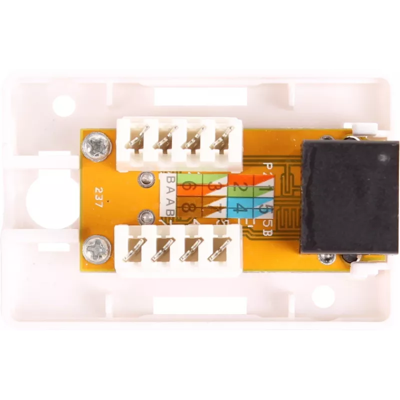 GETFORT GF-1G6UTP Toma de red RJ45 Cat.6 UTP de superficie, Blanco