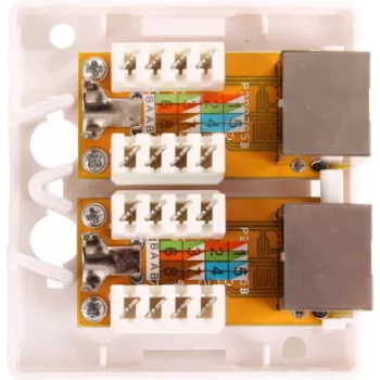 GETFORT GF-2G5EFTP toma RJ45 aparente blindada, 2 puertos, Cat.5e, blanca