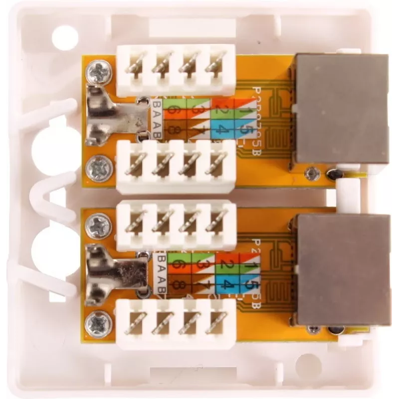 GETFORT GF-2G5EFTP toma RJ45 aparente blindada, 2 puertos, Cat.5e, blanca