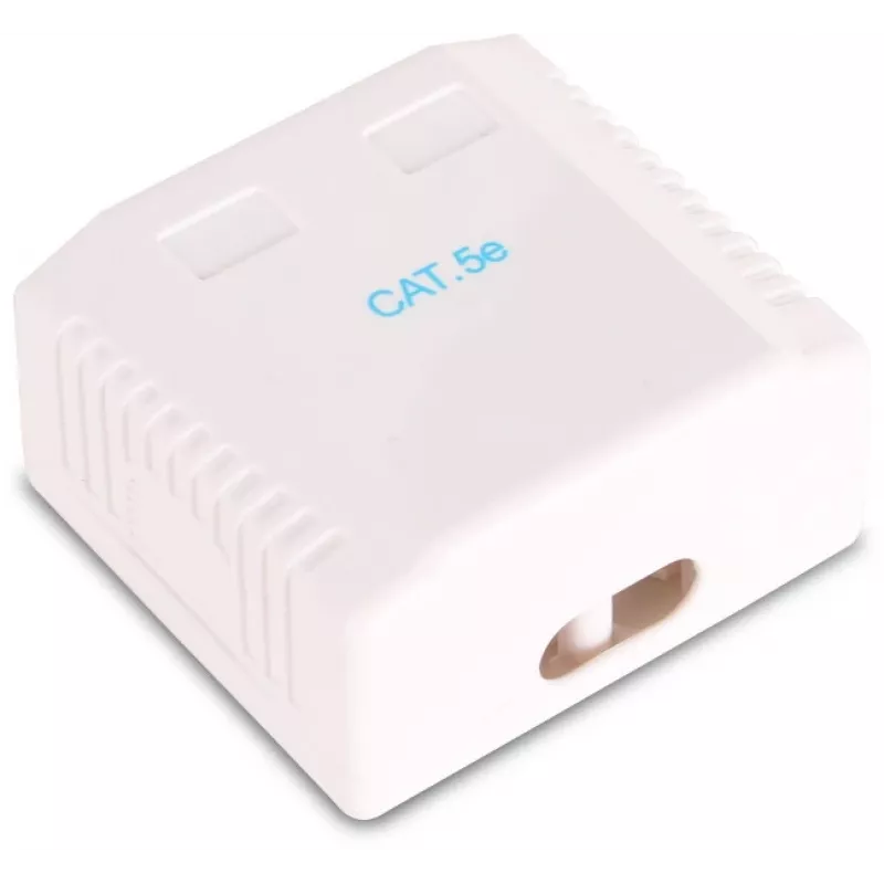 GETFORT GF-2G5EFTP toma RJ45 aparente blindada, 2 puertos, Cat.5e, blanca