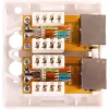 GETFORT GF-2G6FTP Toma de red aparente blindada, 2x RJ45, Cat6 FTP, blanca