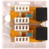 GETFORT GF-2G6UTP Toma de red RJ45 Cat.6 UTP de 2 puertos de superficie, Blanco