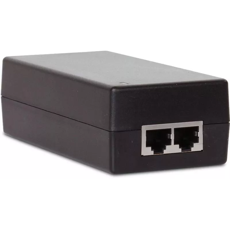 GETFORT GF-48D1000 Adaptador inyector PoE pasivo 48W, 100-240V AC a 48V DC, 10/100 Mbps, 2x RJ45, compatible con IEEE 802.3af/at