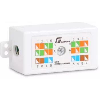 Conector de cable en línea GETFORT GF-LP-6UTP Cat.6 UTP, tipo Krone, blanco