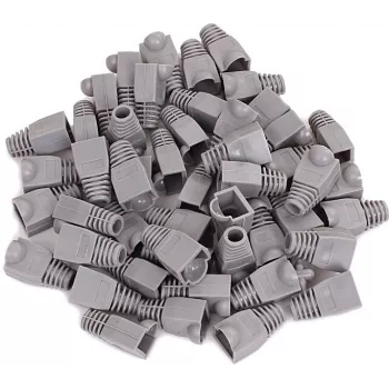 GETFORT GF-OS-RJ45-50 Tapones protectores para conectores RJ45 grises, pack de 50, alivio de tensión para cables Ethernet