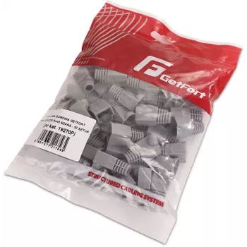 GETFORT GF-OS-RJ45-50 Tapones protectores para conectores RJ45 grises, pack de 50, alivio de tensión para cables Ethernet