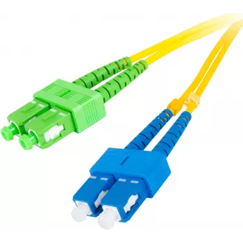 GETFORT GF-SUSAD1 Cable de fibra óptica monomodo dúplex SC/UPC a SC/APC, 1m, LSZH, amarillo