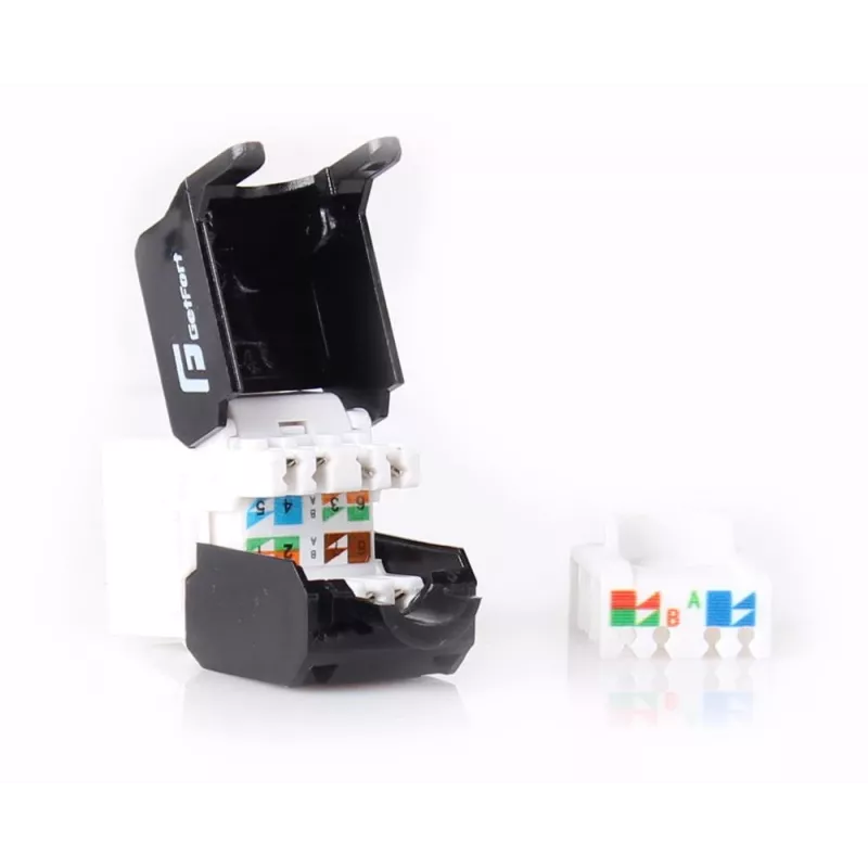 GETFORT KGF-6AUTP-NT módulo Keystone Jack Cat.6A UTP tool-less, RJ45 hembra, blanco