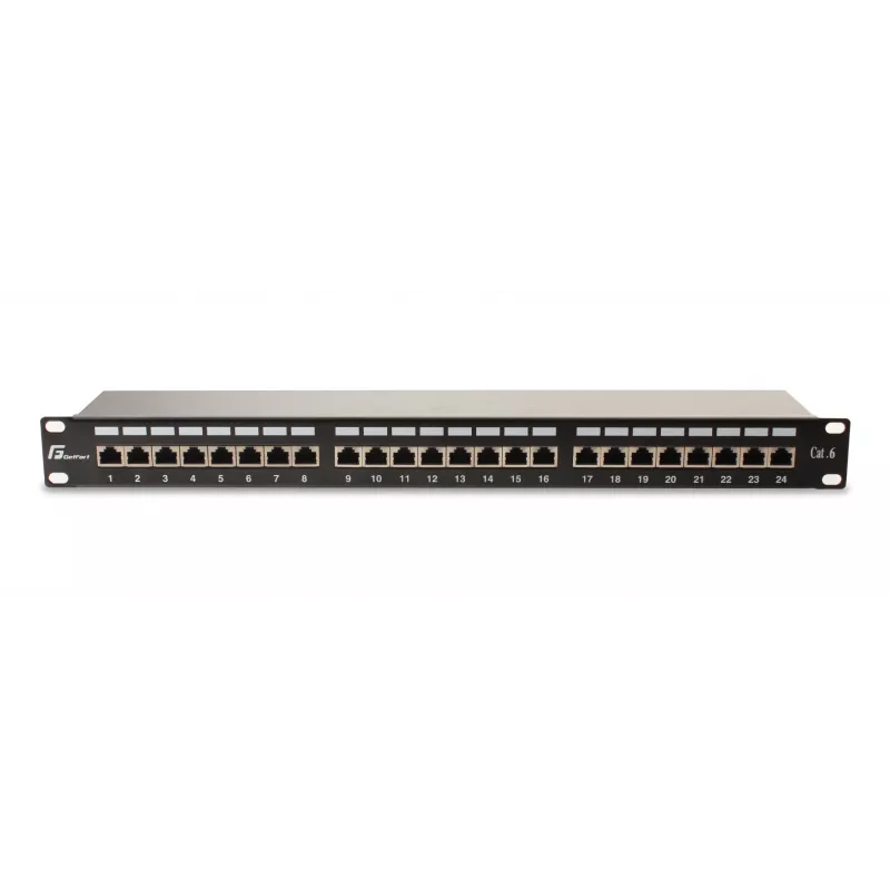 GETFORT PGF-6FTP24-B6 Panel de parcheo FTP Cat.6 24 puertos 19 pulgadas 1U Negro