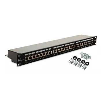 GETFORT PGF-6FTP24-B6 Panel de parcheo FTP Cat.6 24 puertos 19 pulgadas 1U Negro