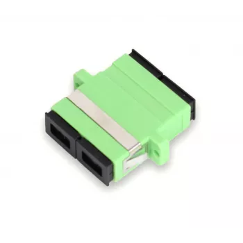 GETFORT Adaptador de fibra óptica SC/APC dúplex, monomodo, verde, montaje en panel con brida
