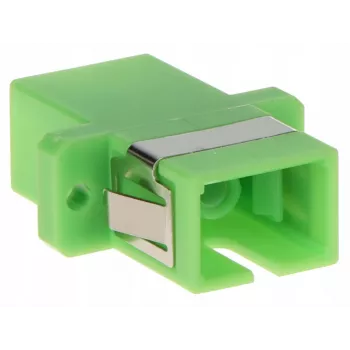 GETFORT SC/APC Adaptador de fibra óptica simplex, monomodo, verde, montaje con brida