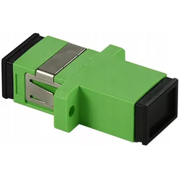GETFORT SC/APC Adaptador de fibra óptica simplex, monomodo, verde, montaje con brida