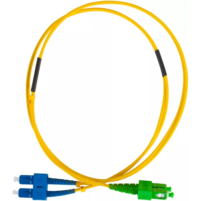 GETFORT Cable de fibra óptica monomodo dúplex SC/UPC a SC/APC 2m amarillo