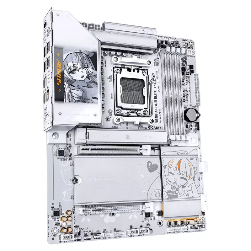 GIGABYTE B850 AORUS ELITE-P ICE AM5 ATX placa base, 4xDDR5, 4x M.2, HDMI, 5GbE, Wi-Fi 7, blanca