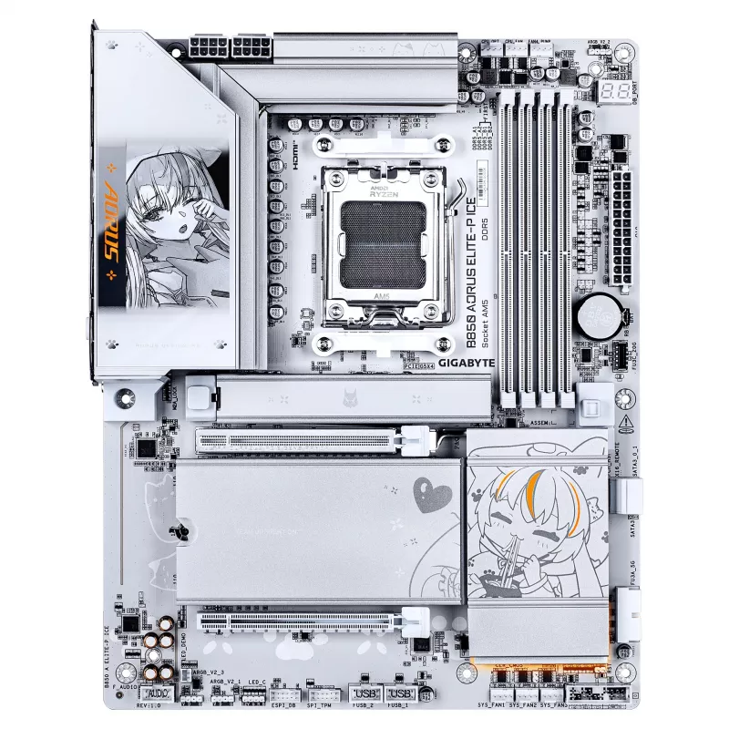 GIGABYTE B850 AORUS ELITE-P ICE AM5 ATX placa base, 4xDDR5, 4x M.2, HDMI, 5GbE, Wi-Fi 7, blanca