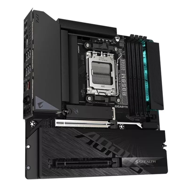 GIGABYTE B850M AORUS STEALTH placa base AM5 Micro-ATX, DDR5, 2.5GbE, Wi-Fi 6E, 3x M.2
