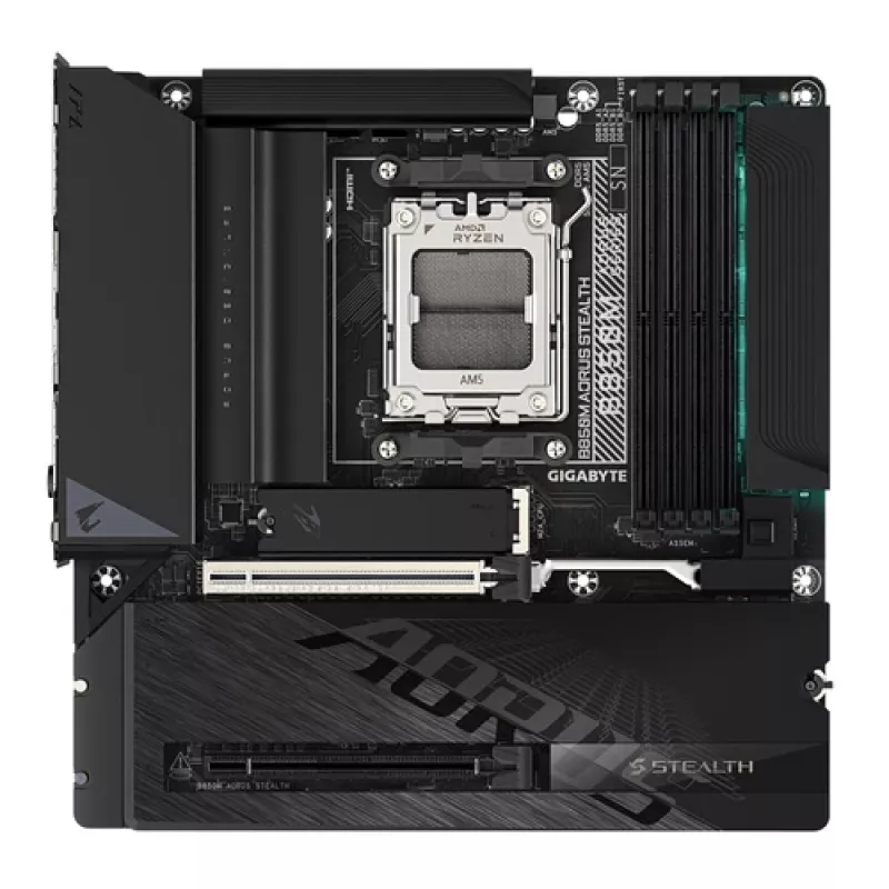 GIGABYTE B850M AORUS STEALTH placa base AM5 Micro-ATX, DDR5, 2.5GbE, Wi-Fi 6E, 3x M.2