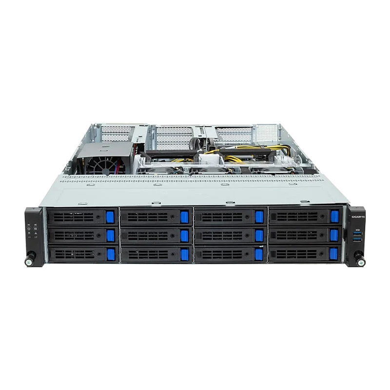 Gigabyte R243-EG0-AAL1 Barebone servidor rack 2U, Single SP6, AMD EPYC 8004, 12x DDR5, 12x 3,5 inch hot-swap, 2x 10GbE, 850W redundante