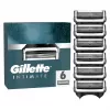 Gillette Intimate Recambio de cuchillas de afeitado, 6 cuchillas, Negro, Afeitado del vello íntimo masculino